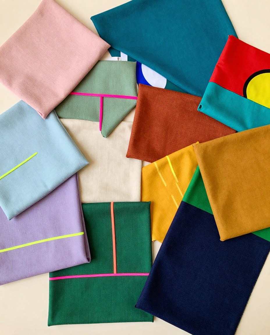 Cotton fabrics, folded