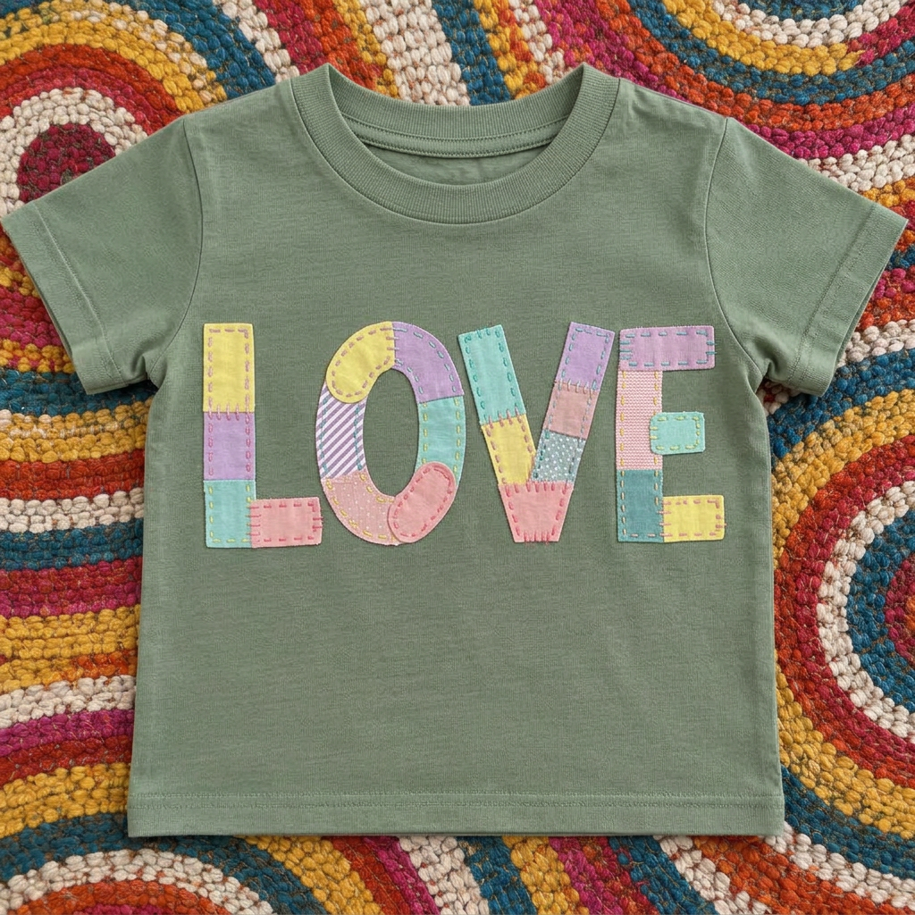 Proudly LOVE Tee — Kids — Sage Green